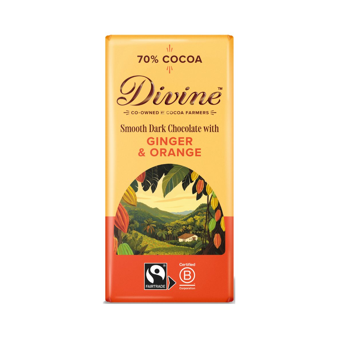 Dark Chocolate with Ginger and Orange (90g)