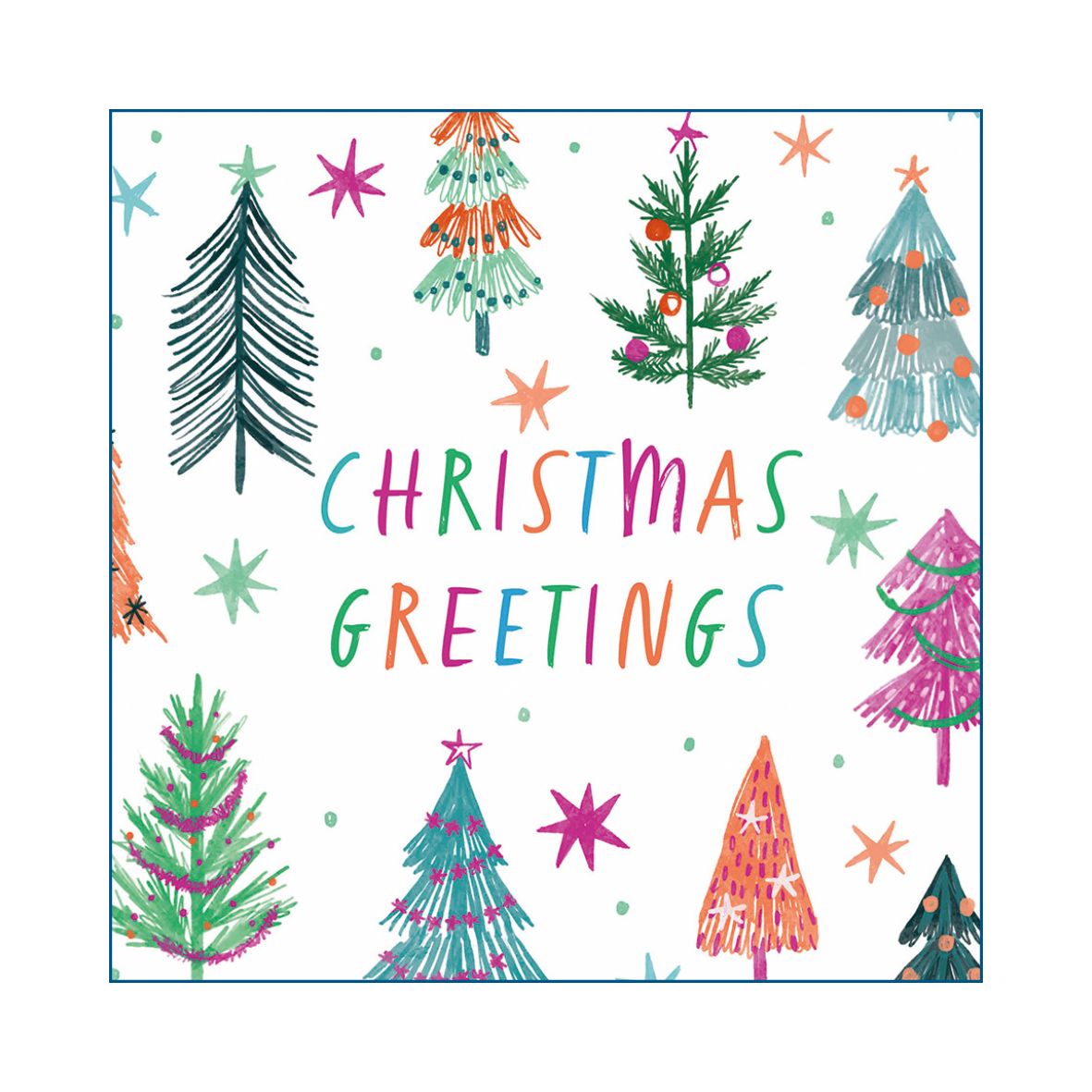 Colourful Trees Christmas Cards (pack of 10)