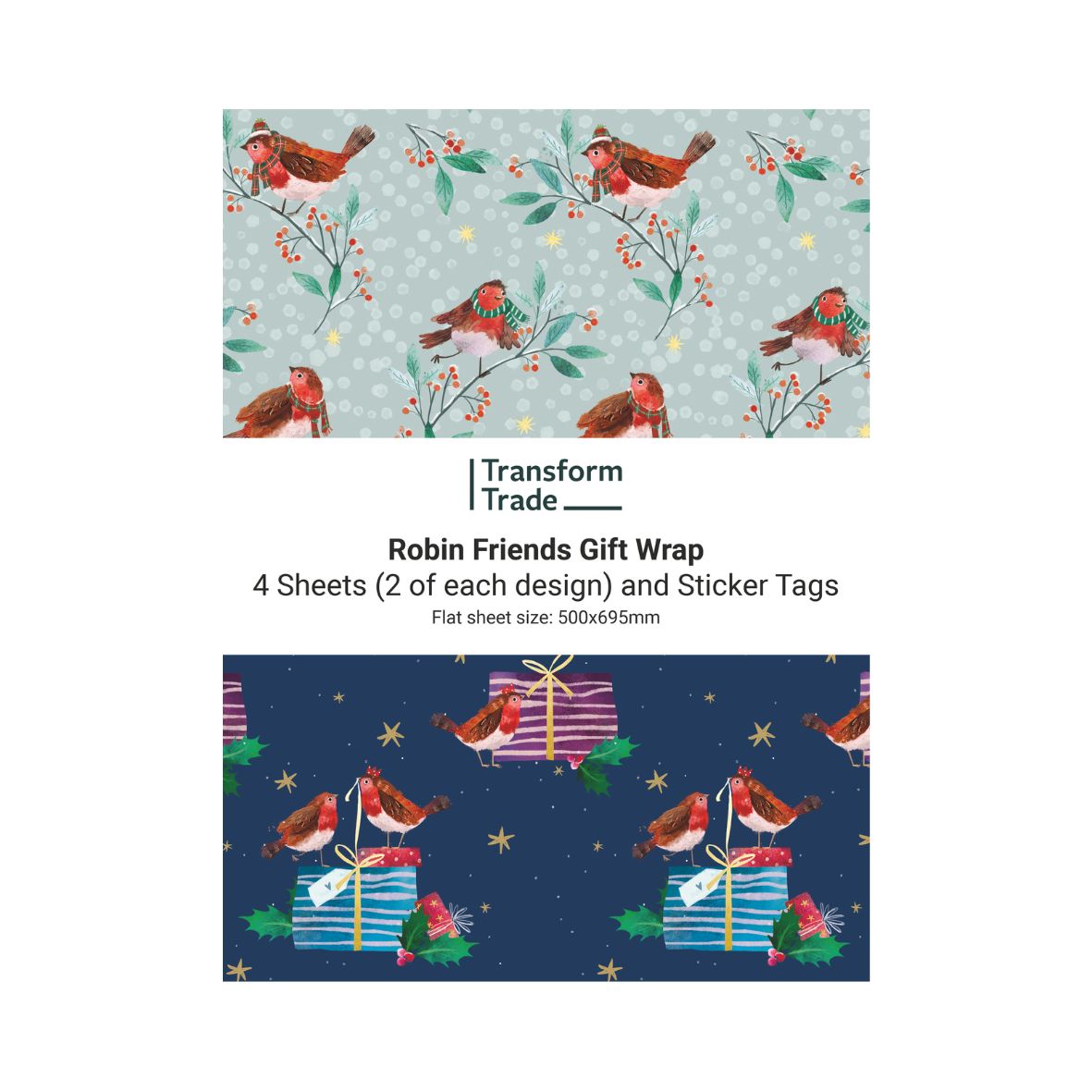 Robin Friends Gift Wrap (4 sheets)