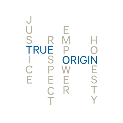 The values of True Origin in an acrostic pattern.